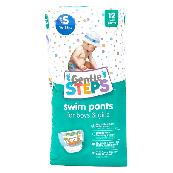 NEW 1pk Gentle Steps Swim Pampers - Waterproof Diapers for Babies & Kids, S M - Picture 1 of 2